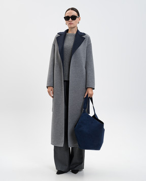 Heresis Gray wool coat with a smell DG80130H420