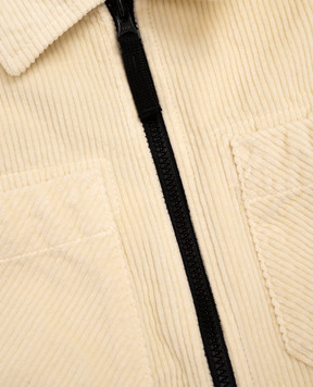 Stone Island Children's yellow corduroy jacket with logo patch K2S161200003S019968