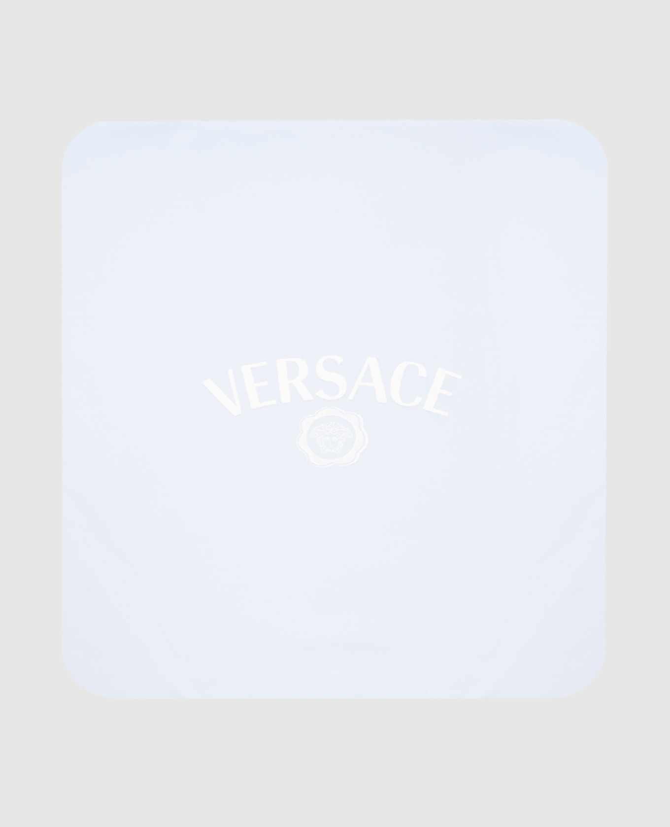 

Baby blue blanket with logo Versace, Light blue