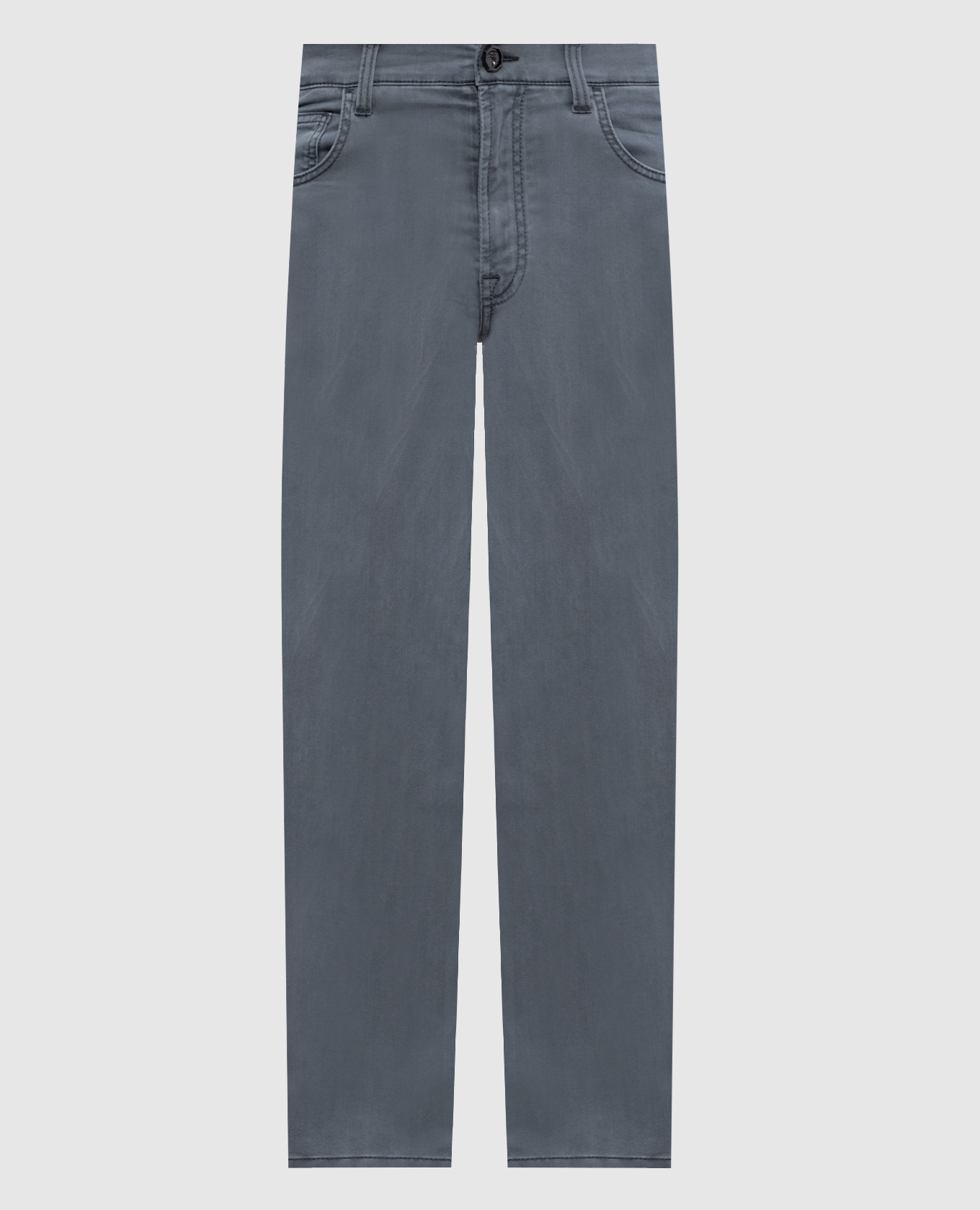 Grey jeans with logo patch Stefano Ricci