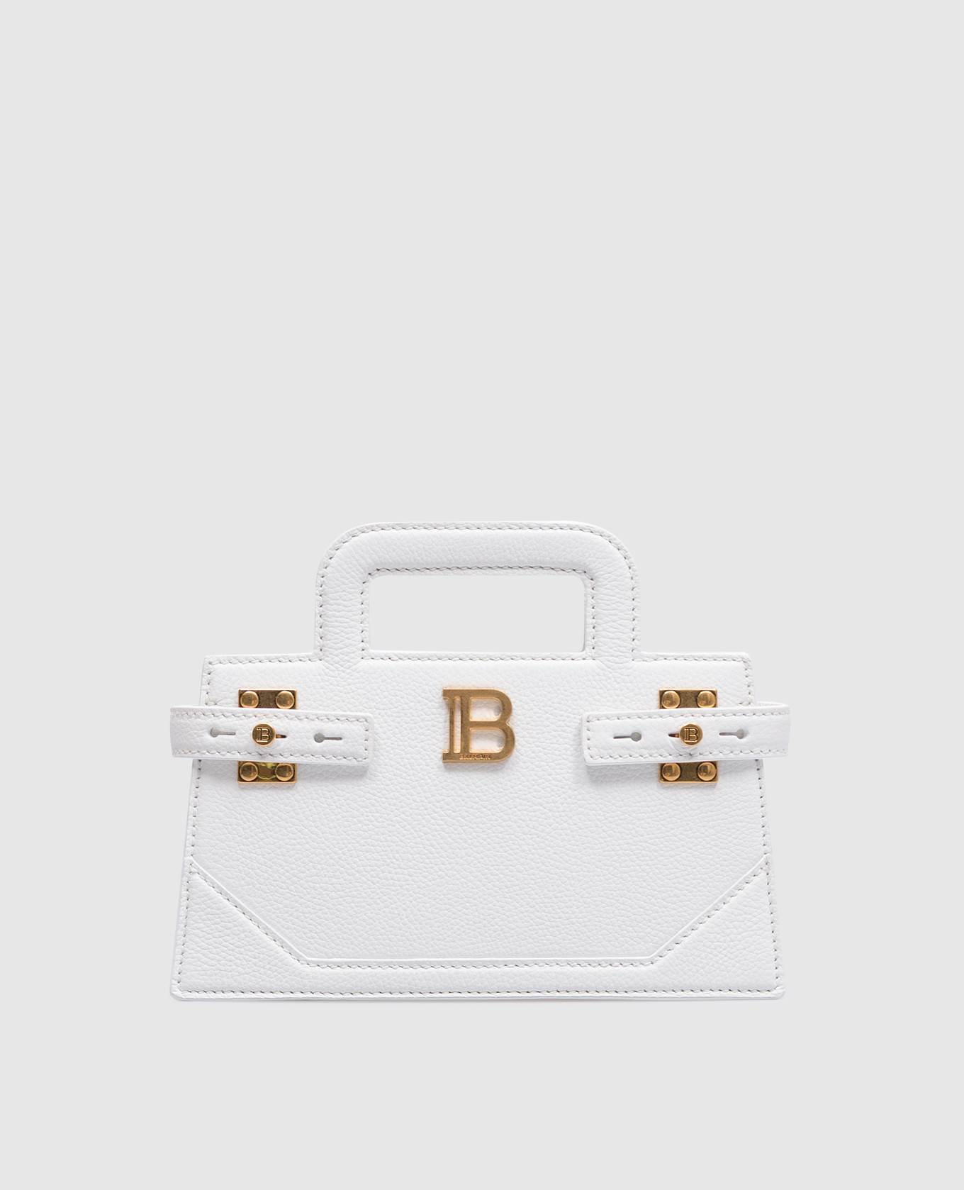 

B-Buzz white leather mini bag with logo Balmain