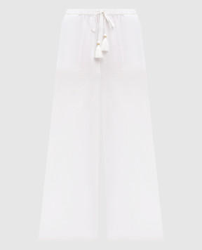 Twinset White pants with logo 251LM2PCC