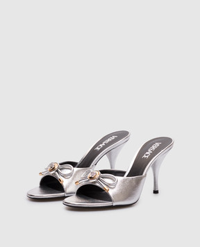 Versace Silver leather Opera Bow mules 10182391A08539