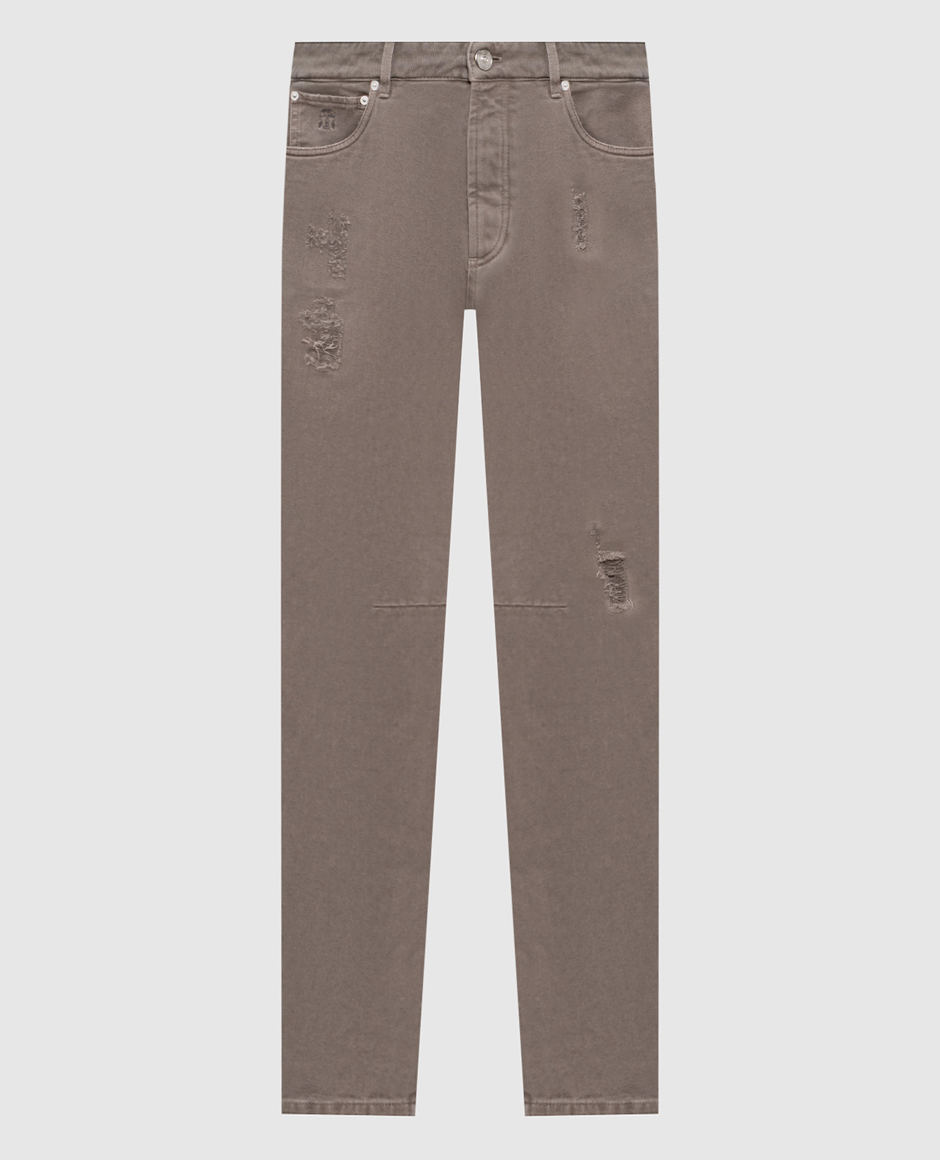 

Grey jeans with logo patch Brunello Cucinelli