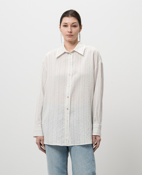 Momoni TITI white striped silk shirt 255MMOSH015255MO10