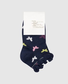 RiminiVeste Children's blue Ciocca socks with a pattern in the form of butterflies 3386