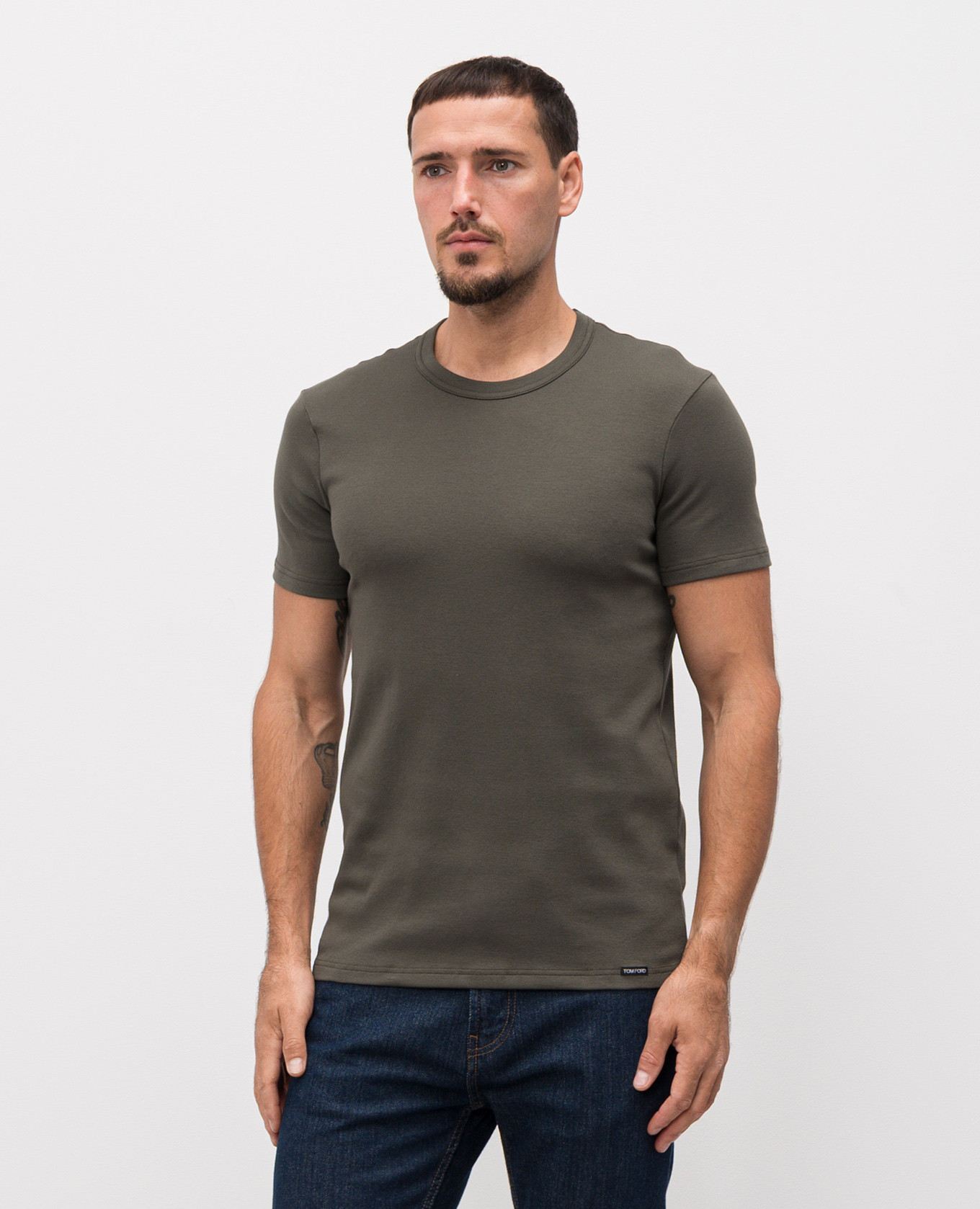

Khaki T-shirt with logo Tom Ford
