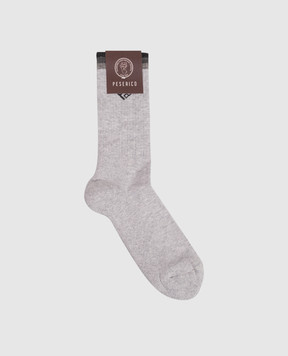 Peserico Grey insulated socks with logo pattern R74025C0CC650