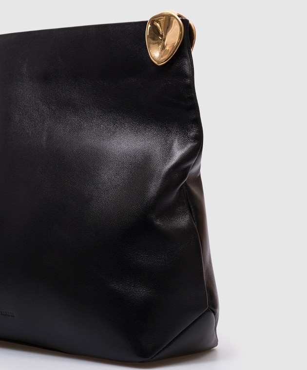 Jil Sander - Black leather bag with embossed logo J06WF0002P7366