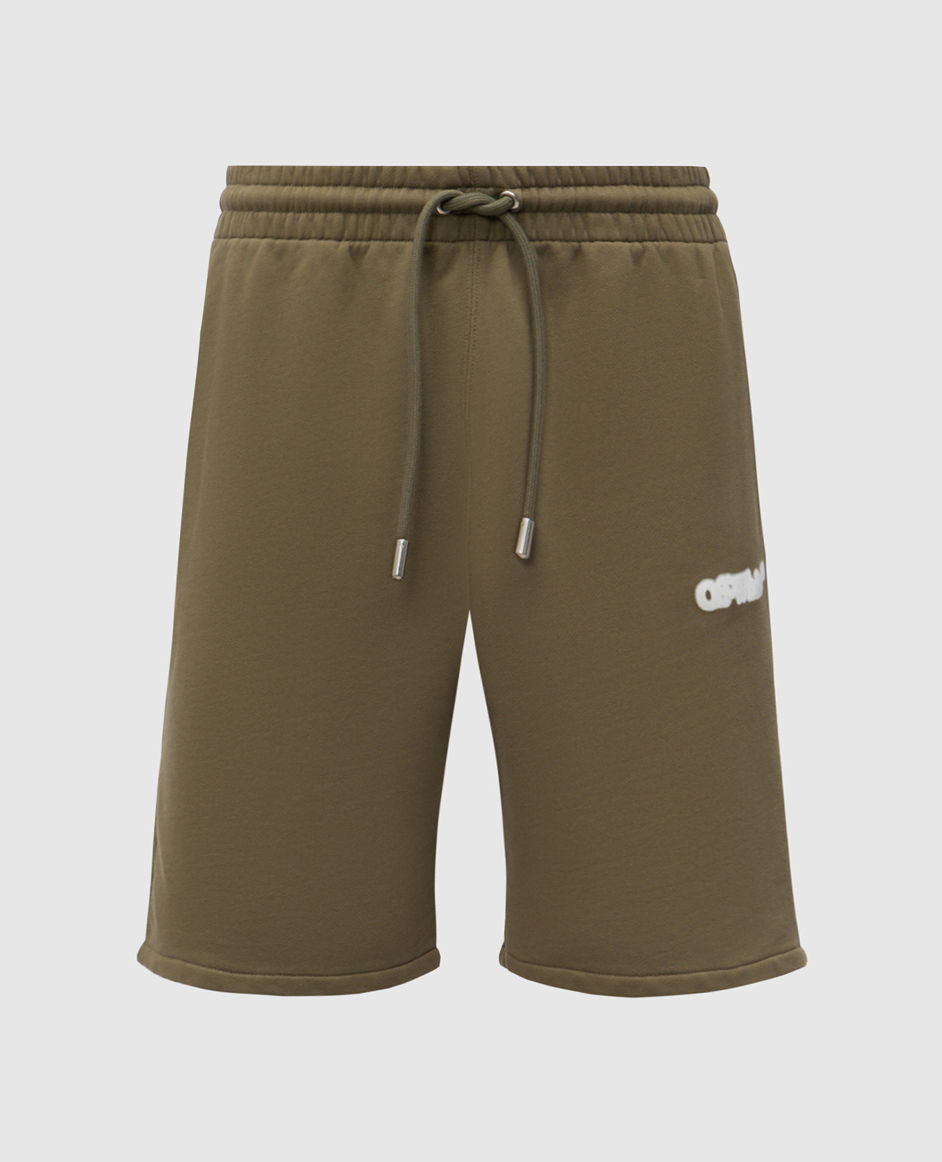 

Khaki Arrow Spray Print Shorts Off-White