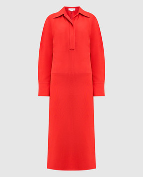 Victoria Beckham Red midi dress with drapery 1325WDR006598A