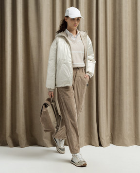 Brunello Cucinelli Beige pullover with wool and sequins MSP710602P