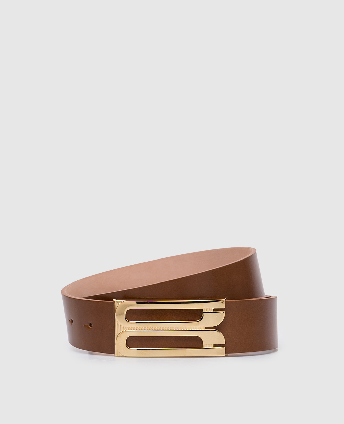 

Jumbo Frame Brown Leather Belt Victoria Beckham