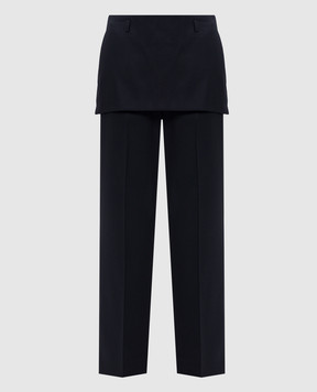Toteme Black wool pants with imitation skirt 253WRB0284FB0435