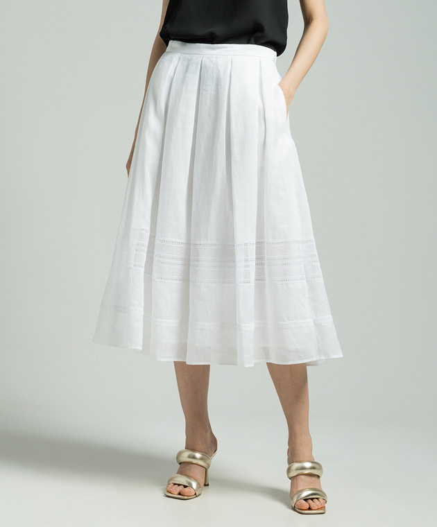 スカート MAX MARA Women Mid Skirts BLOCCOCO 001 WHITE Max Mara White nylon midi skirt | TheDoubleF