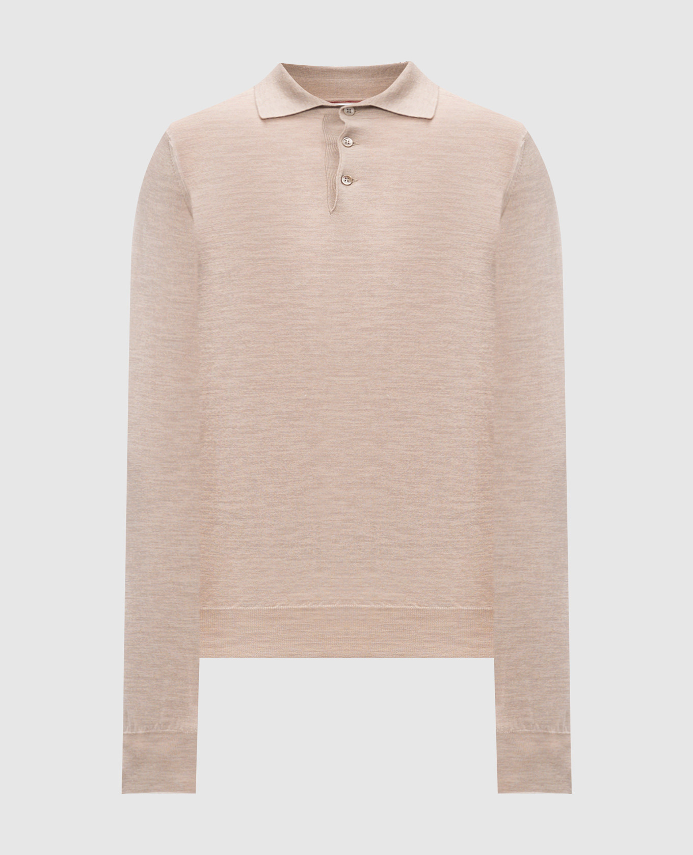 

Beige wool and cashmere polo shirt Brunello Cucinelli