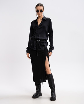 Ann Demeulemeester Carole black silk blouse B0012437FA134