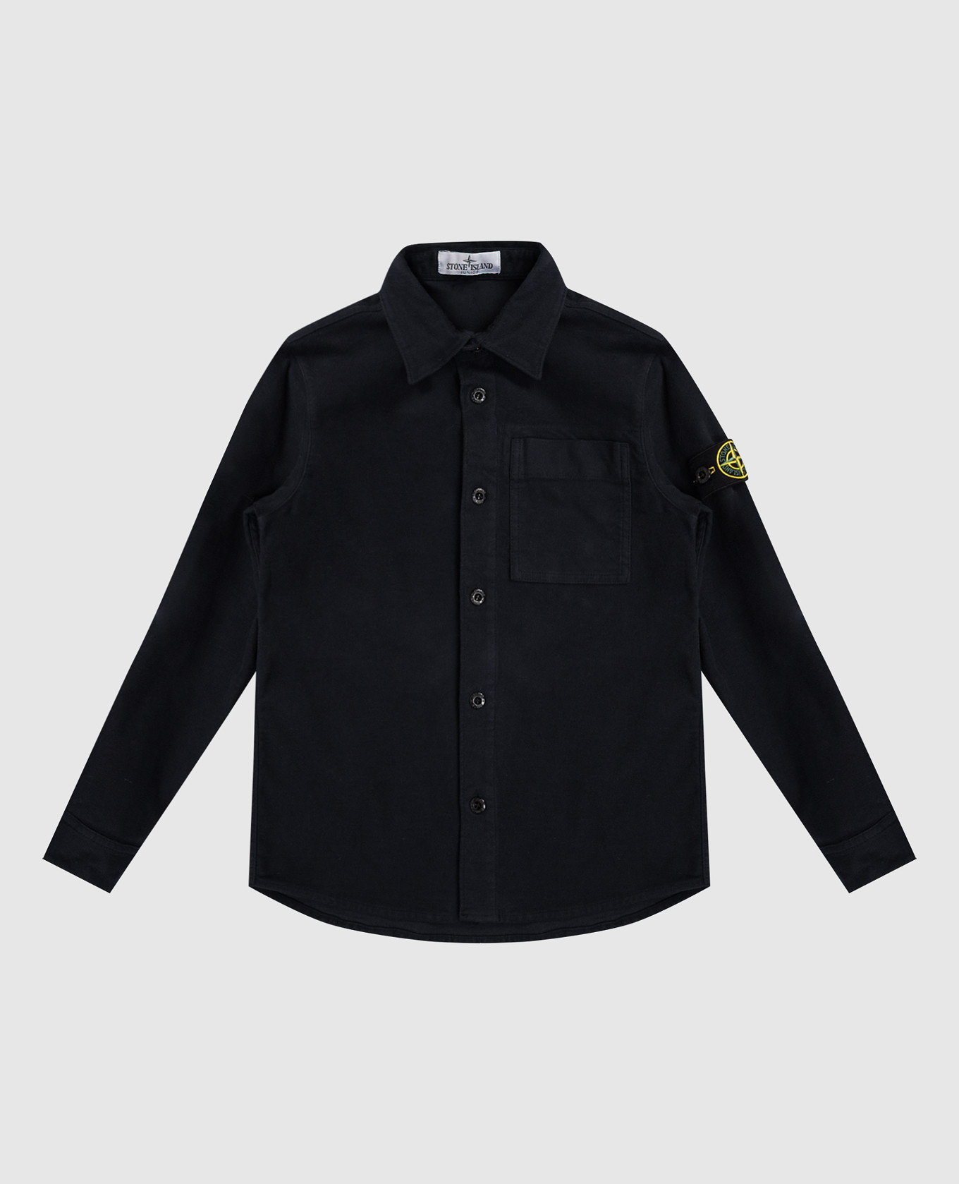 Children&#39;s blue shirt with logo Stone Island