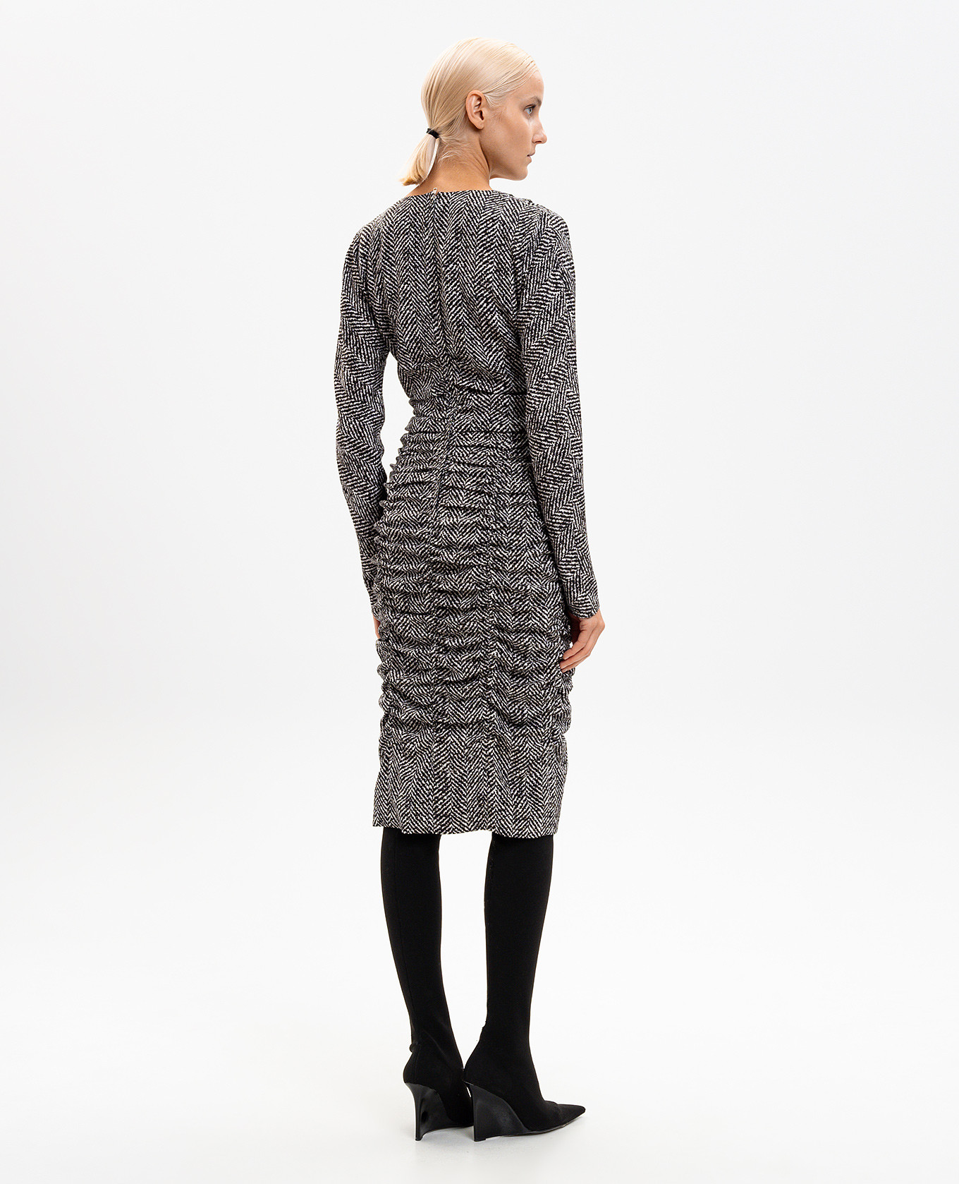 Draped silk midi dress Dolce&Gabbana 4