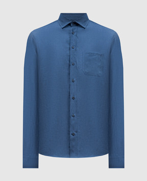 Sease Blue straight-cut hemp shirt SI030TN359