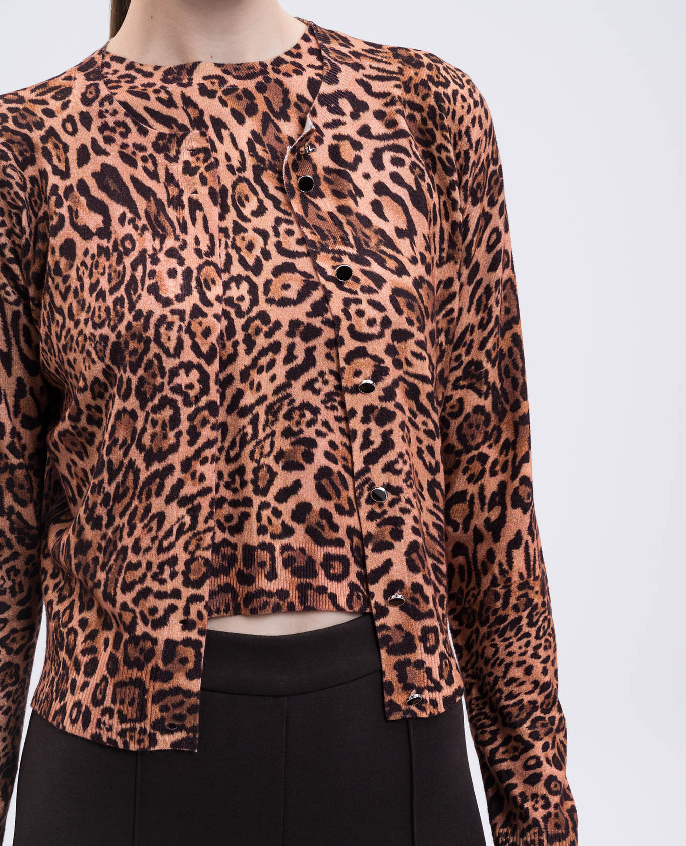 

Brown animal print top and cardigan set Twinset