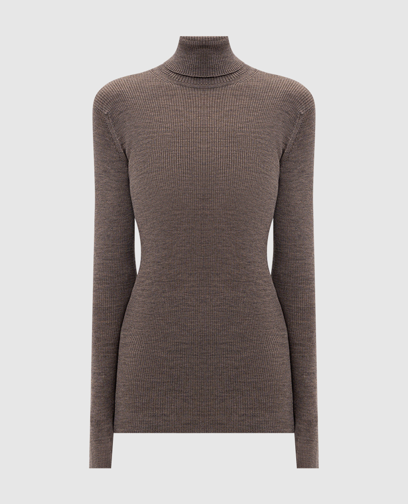 Brown ribbed VENESSA merino wool golf jacket John Smedley