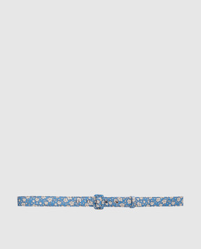 Ermanno Scervino Blue belt with floral print D463T405OYQ