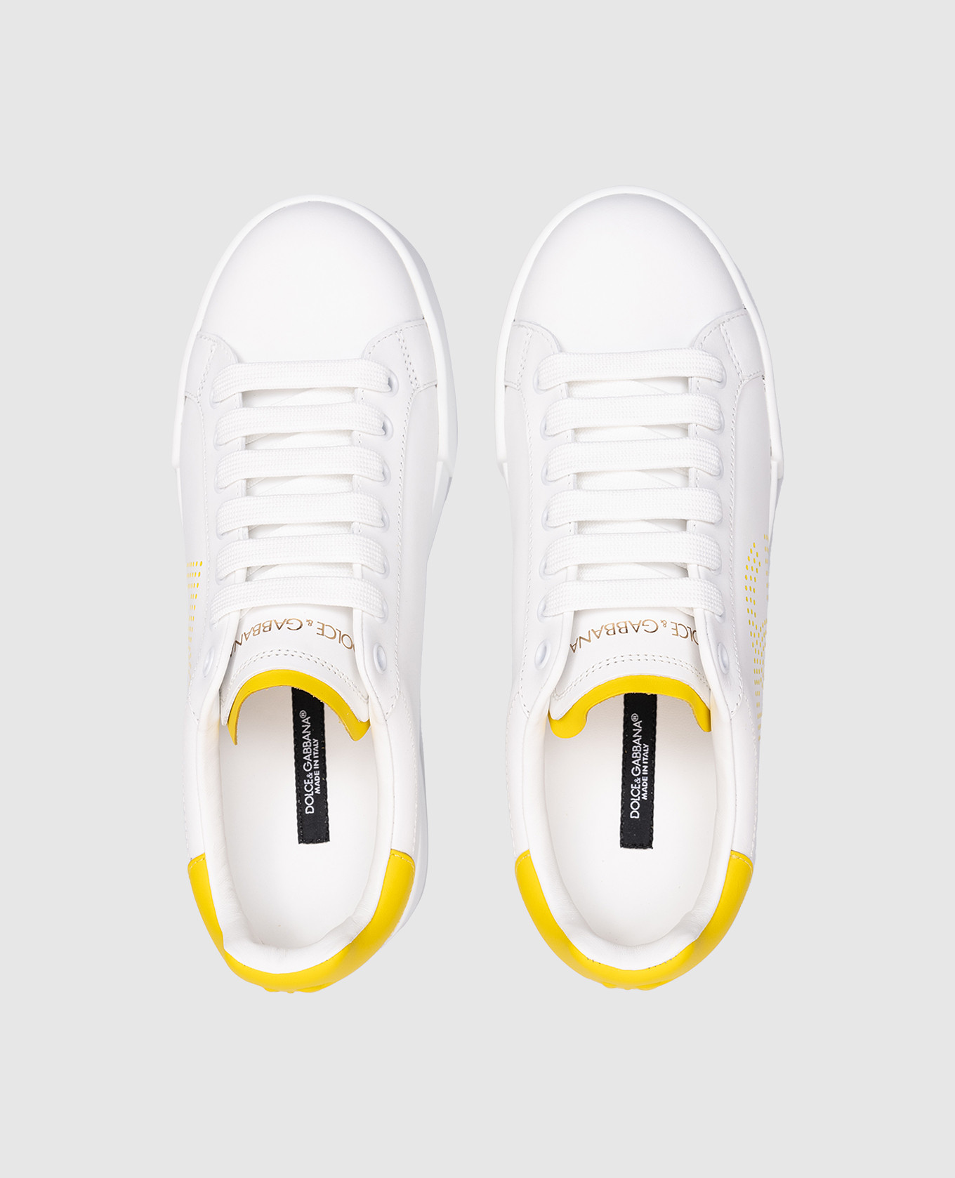 Portofino white leather sneakers with logo Dolce&Gabbana 4