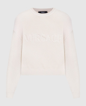 Versace Beige sweater with logo pattern 10209231A14757