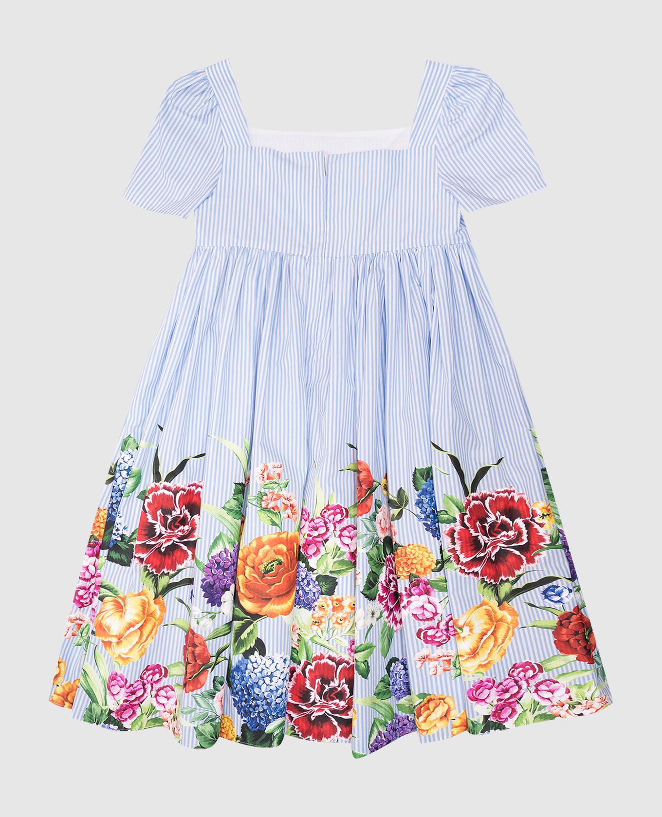 

Children's blue striped midi dress with floral print Dolce&Gabbana, Light blue