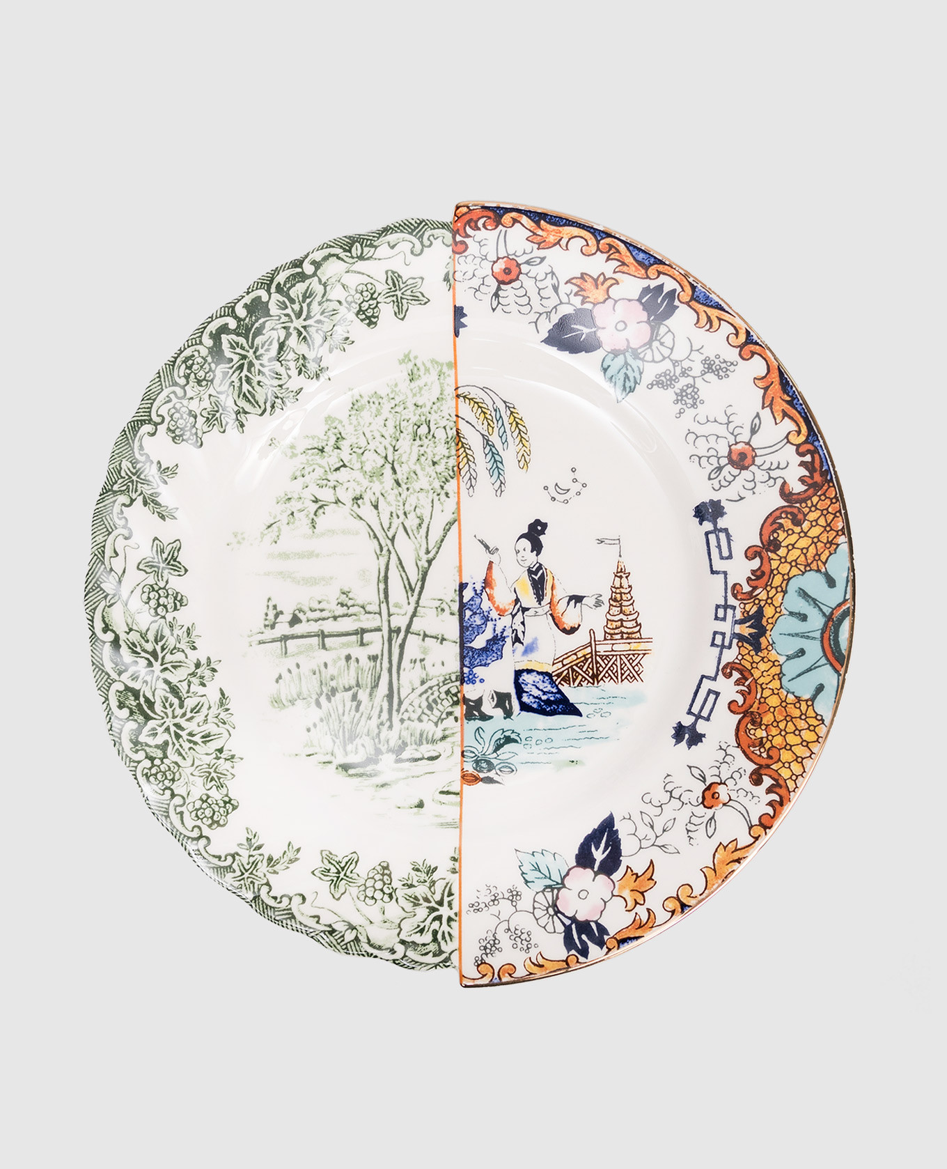 Ipazia porcelain plate with print SELETTI