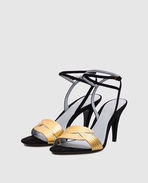 Valentino Black suede sandals FOLIEFOLIAGE 6W0S0MH5KMN