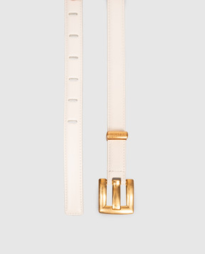 Balmain Anthem White Leather Belt FN1WJ191LSLX