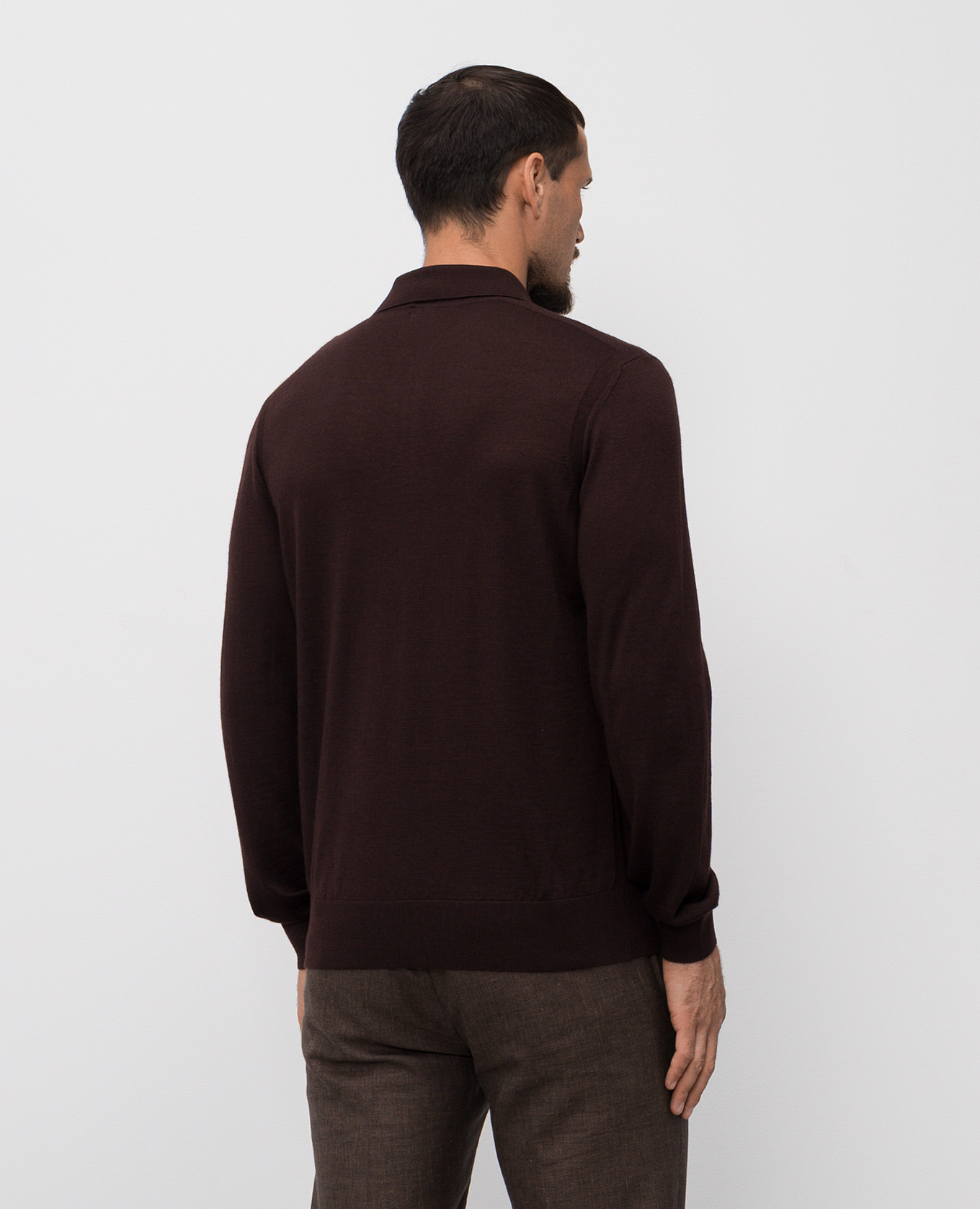 

Brown cashmere and silk polo shirt Stefano Ricci