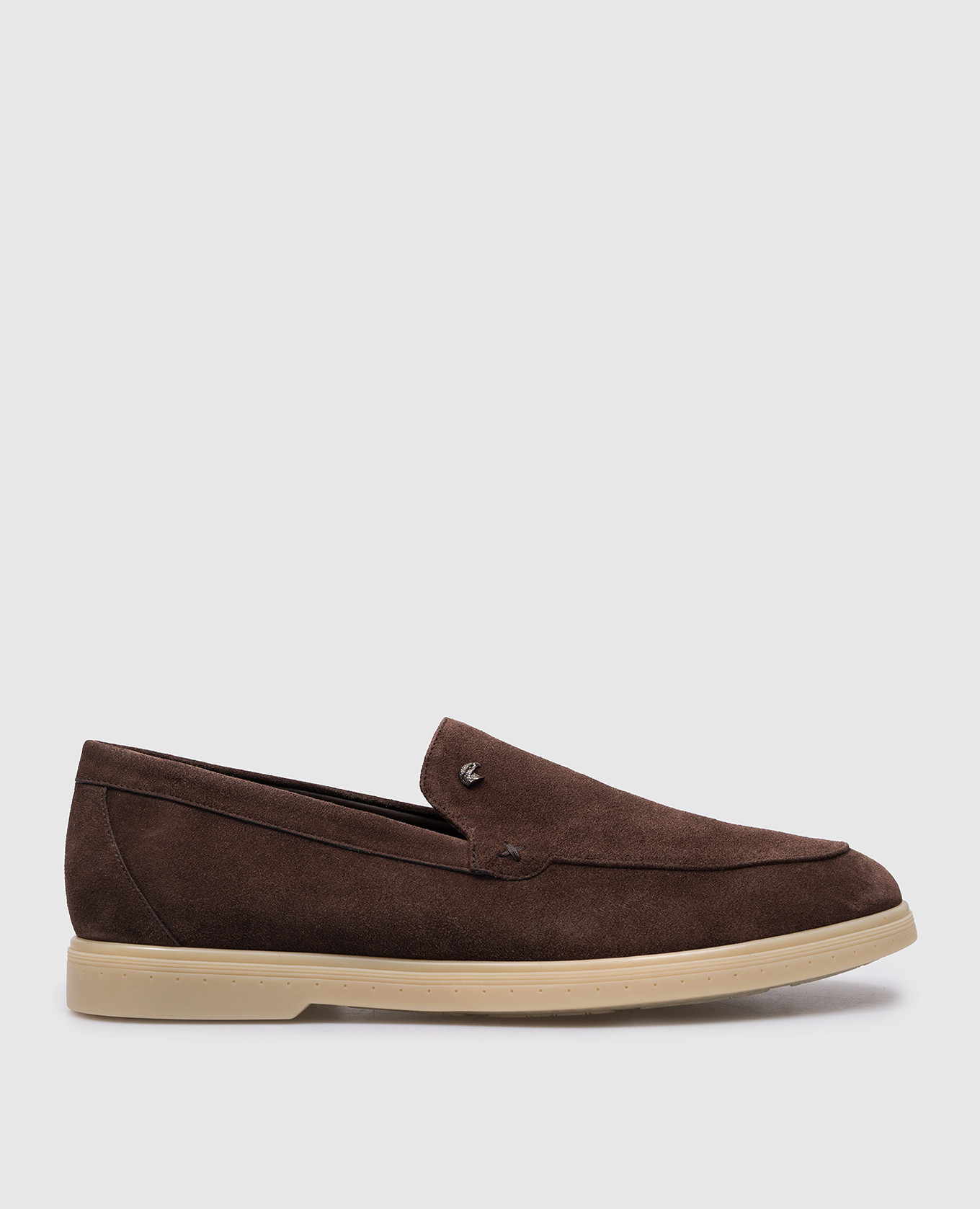 

Brown suede logo loafers Stefano Ricci