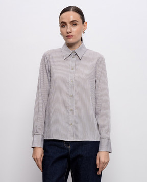 Peserico Striped shirt with monil chain A0618400675