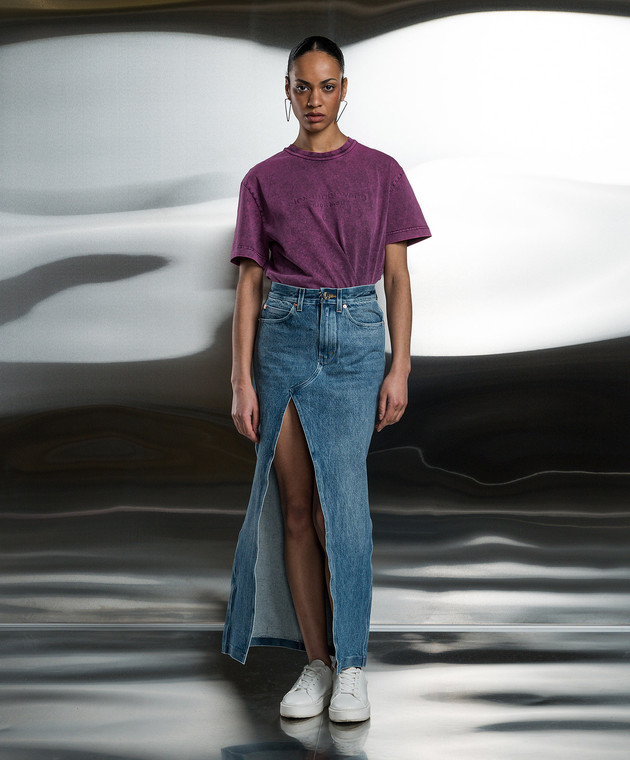 Alexander Wang - Purple Acid Wash t-shirt with textured logo