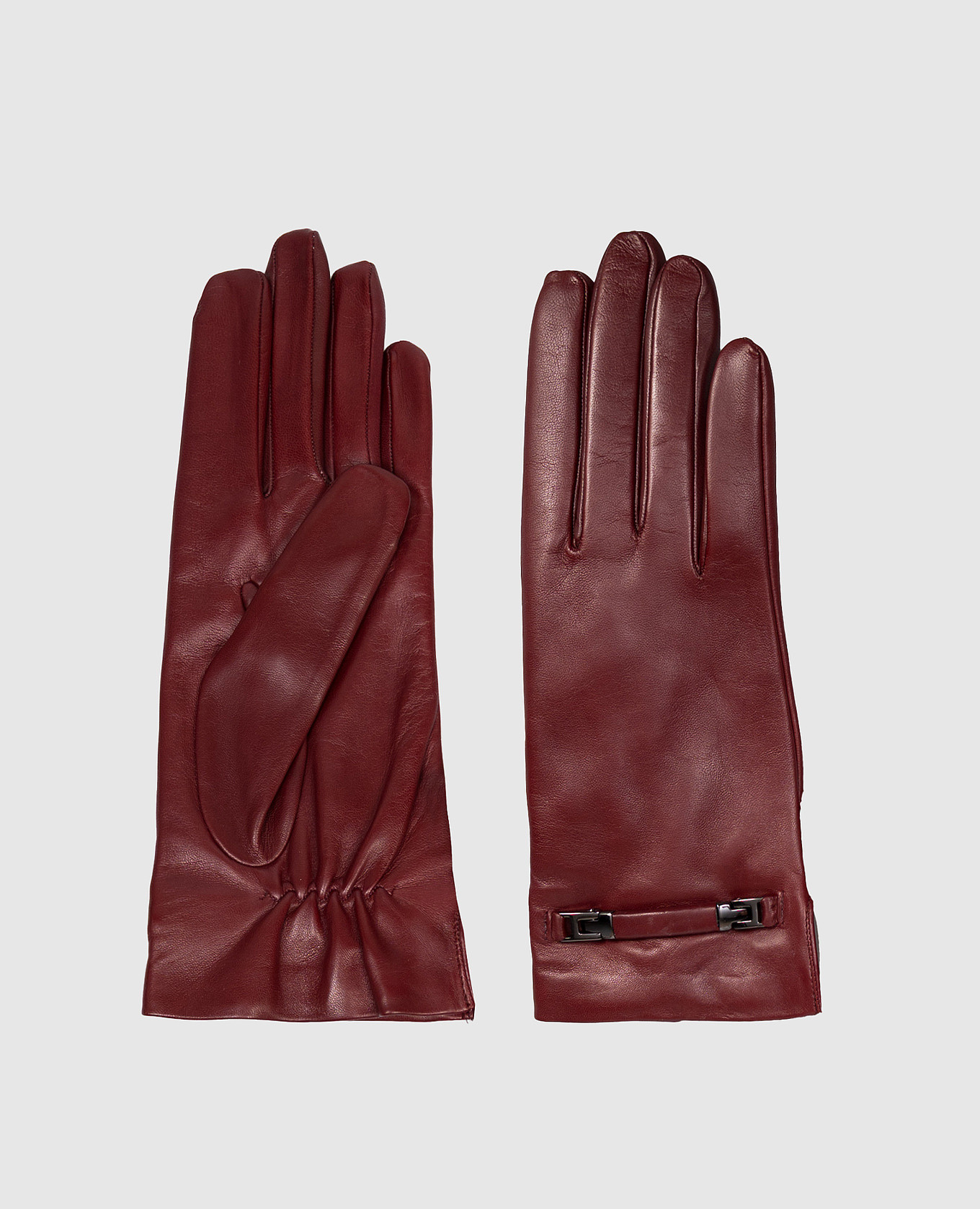 Burgundy leather gloves Sermoneta Gloves