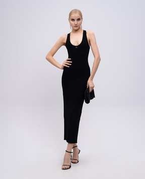 David Koma Black dress with monogram logo RE25DKKN04D