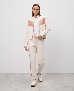 Twinset Beige sports jacket with logo print 242TP2273