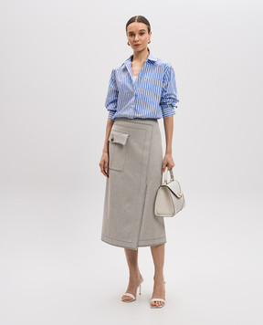 Philosophy di Lorenzo Serafini Gray midi skirt with wool A01020728