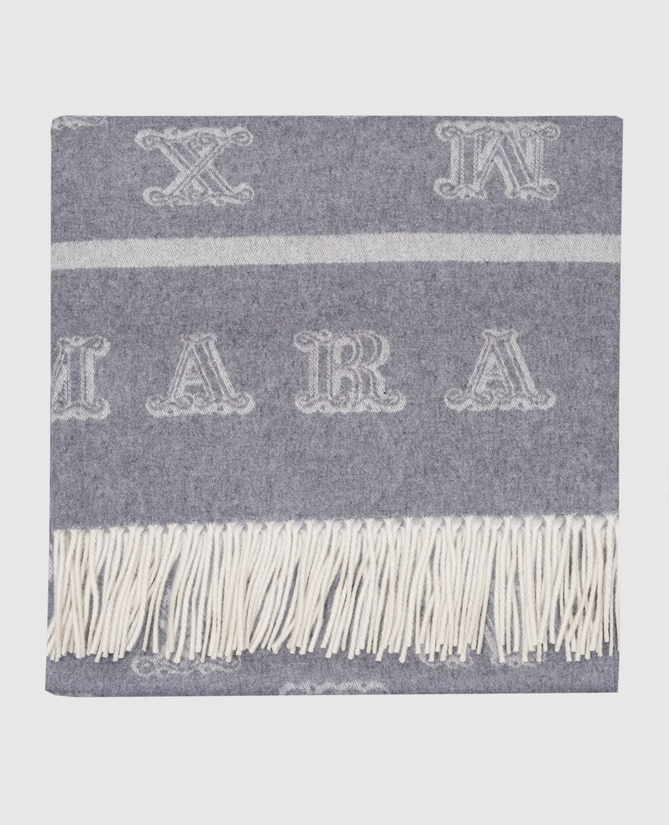 

WSKLAUSE gray cashmere stole with logo pattern Max Mara, Grey