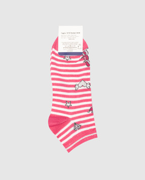 RiminiVeste Mafer pink striped patterned socks for children RFC7671