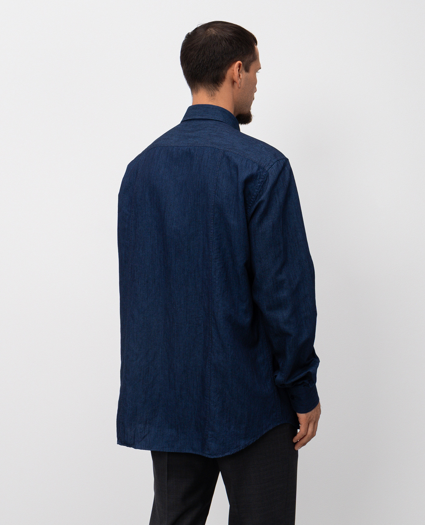 

Blue silk shirt with emblem Stefano Ricci