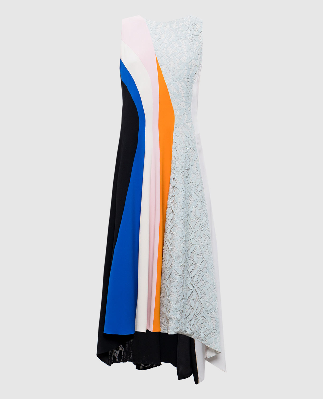 

Black dress with Color Block effect with silk Christian Dior, Разноцветный