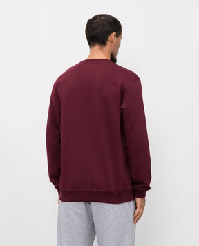 Brunello Cucinelli Burgundy sweatshirt with branded print MW8633380G