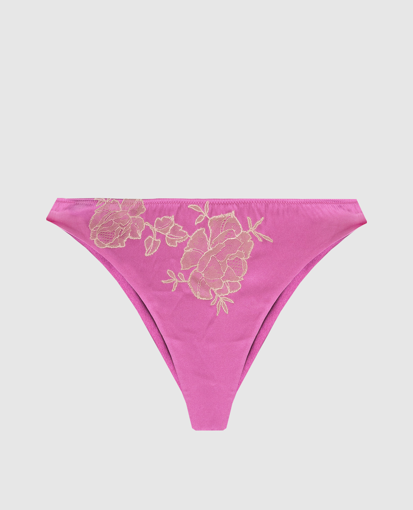 

Pink silk thong panties with lace Carine Gilson, Розовый