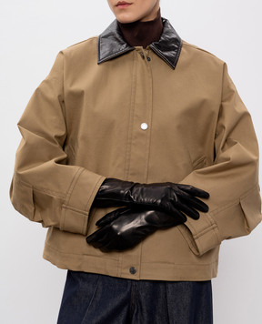 Sermoneta Gloves Black leather long gloves 301B8BT