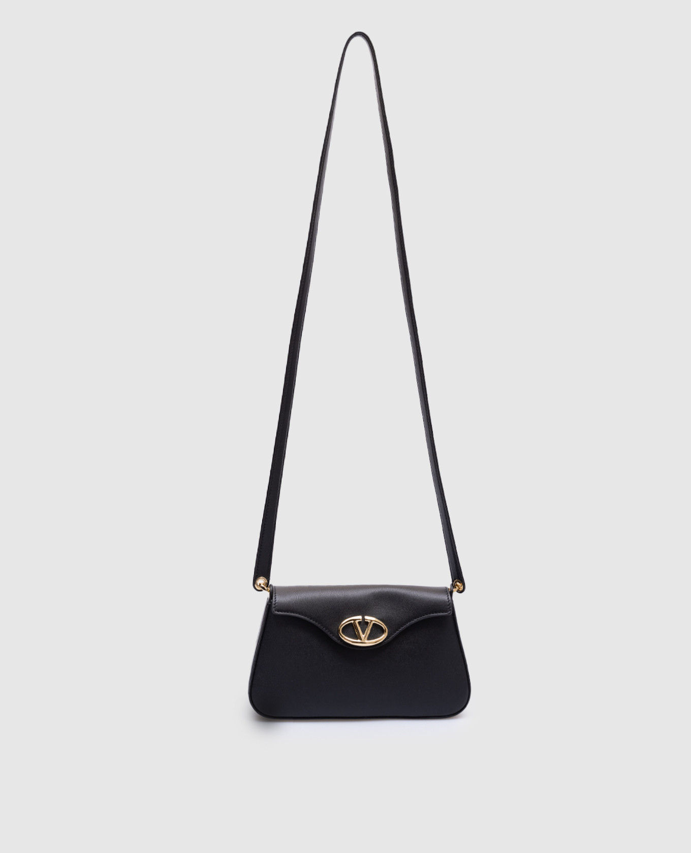 

Black leather crossbody bag with logo Valentino