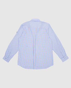 Stefano Ricci Children's blue checked shirt YAC6S00010L823